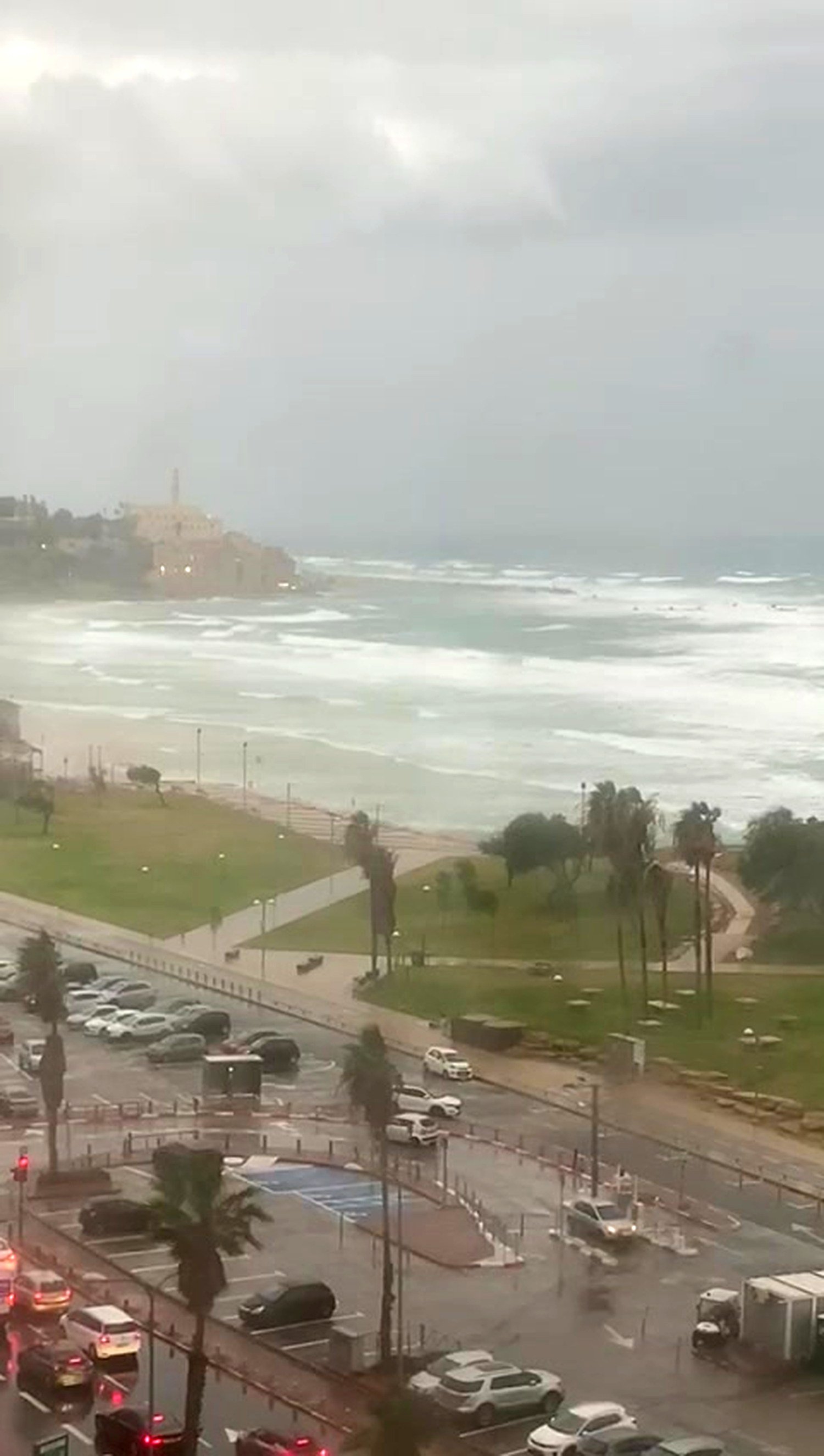 View along the shoreline toward Old Jaffa